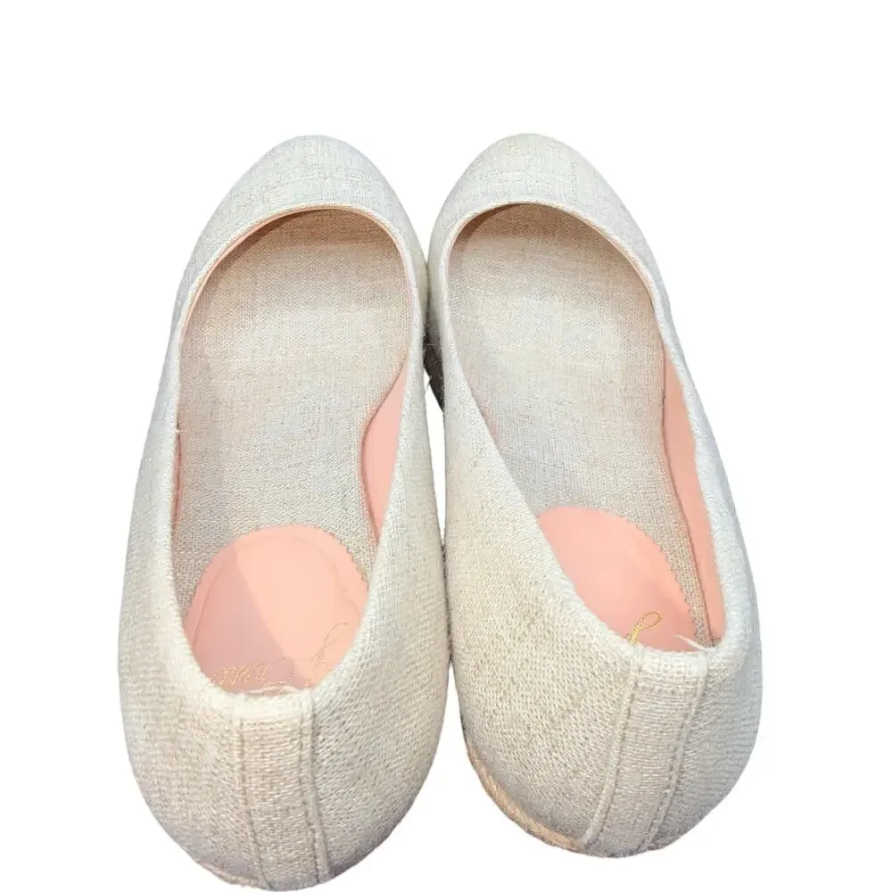 J.Crew Linen Espadrille Wedge Heels Women’s Size 8 Beige Natural